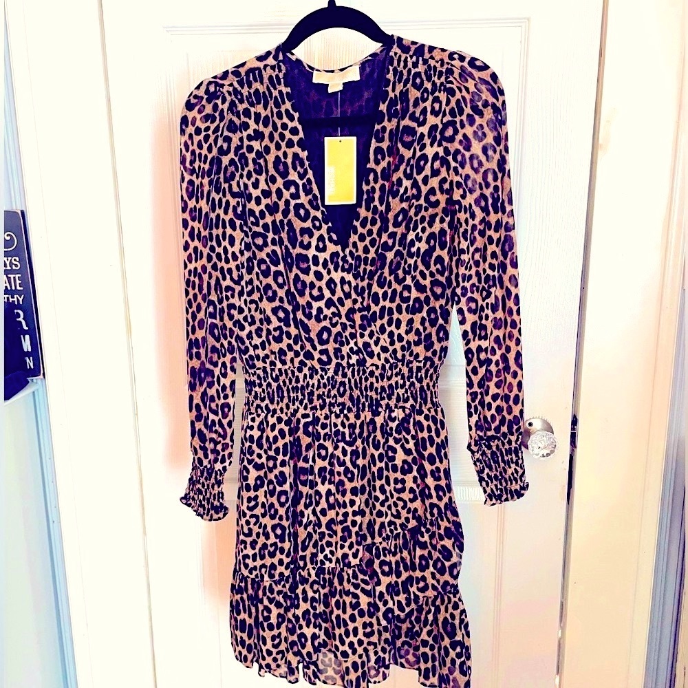 NWT Michael Kors Leopard Mini Dress